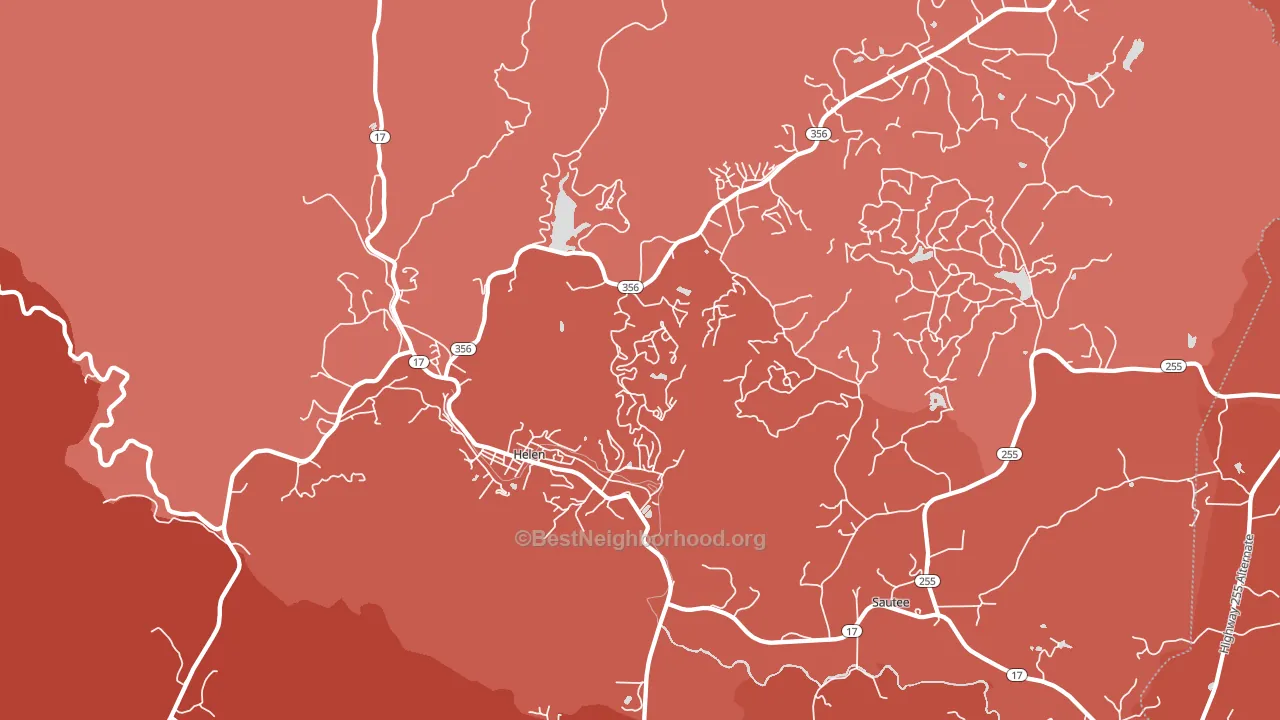 Helen, GA block-group political-lean map