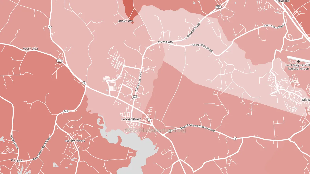 Helen, MD block-group political-lean map