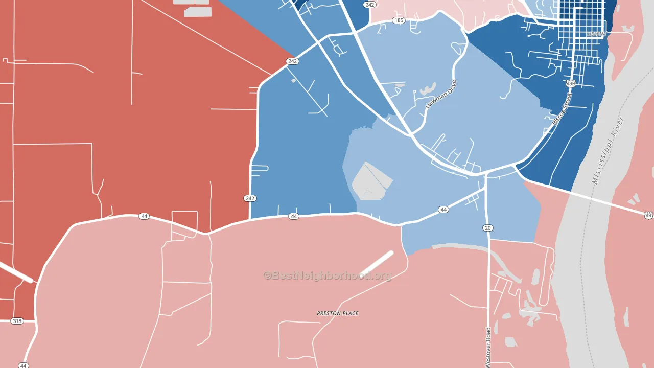 Helena Crossing, AR block-group political-lean map