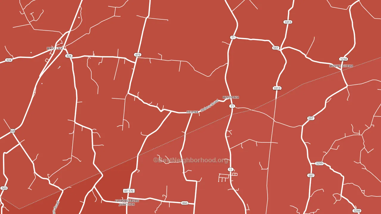 Helena, KY block-group political-lean map