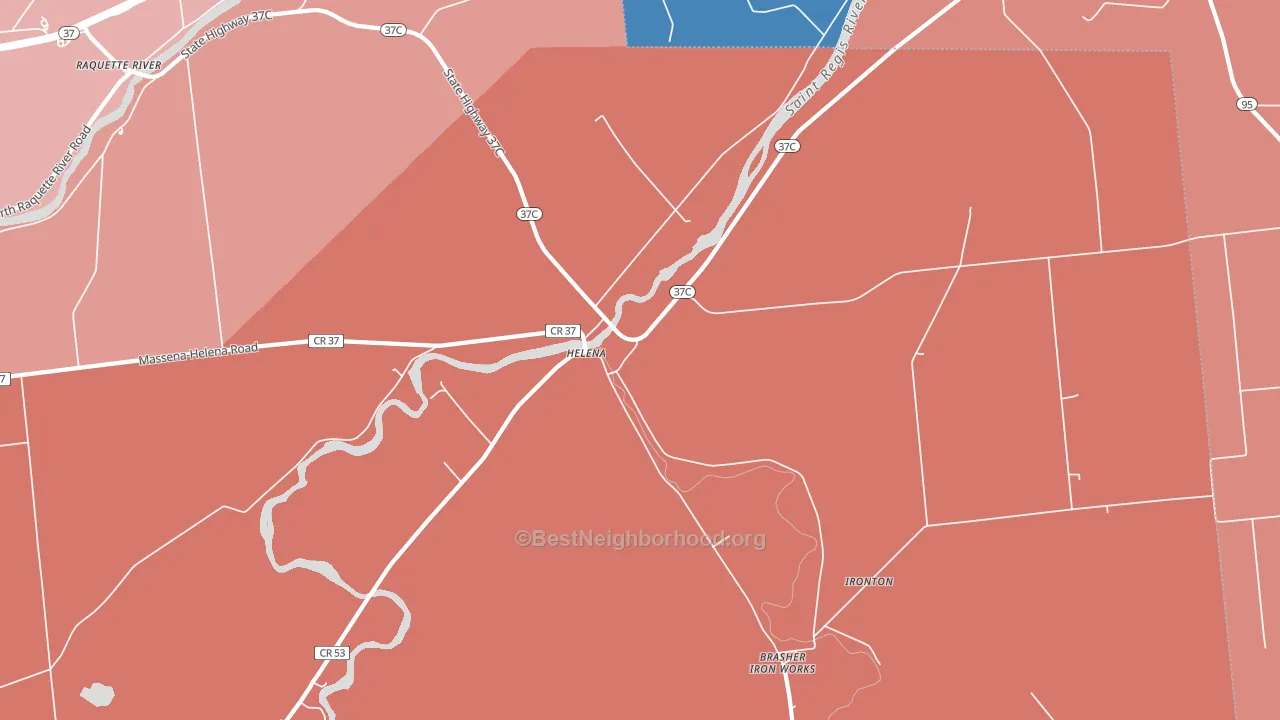 Helena, NY block-group political-lean map