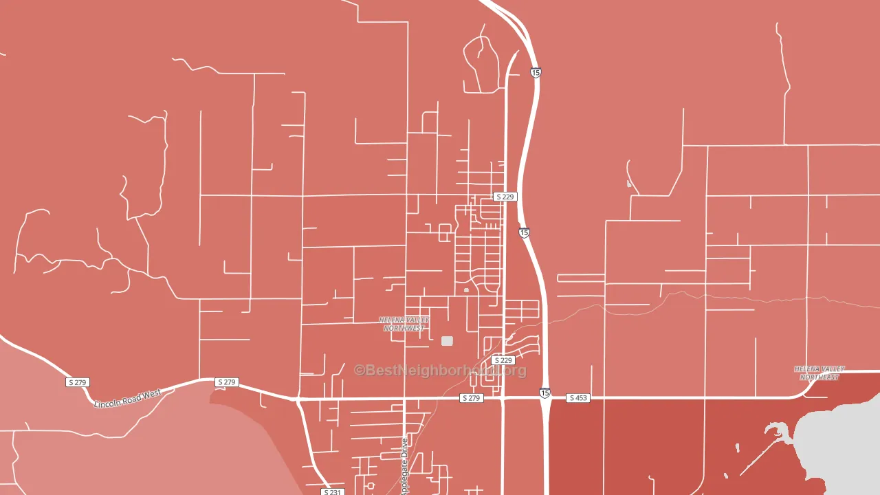 Helena Valley Northwest, MT block-group political-lean map