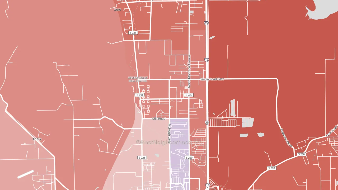 Helena Valley West Central, MT block-group political-lean map