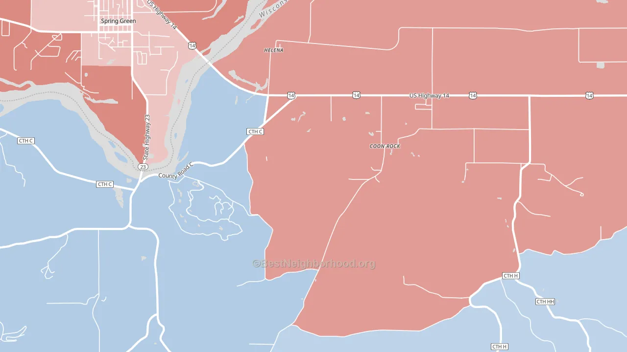 Helena, WI block-group political-lean map