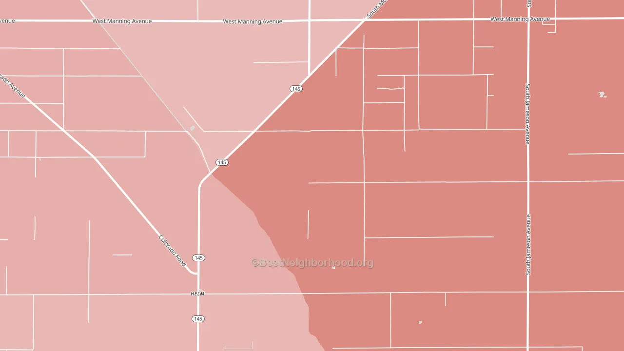 Helm, CA block-group political-lean map