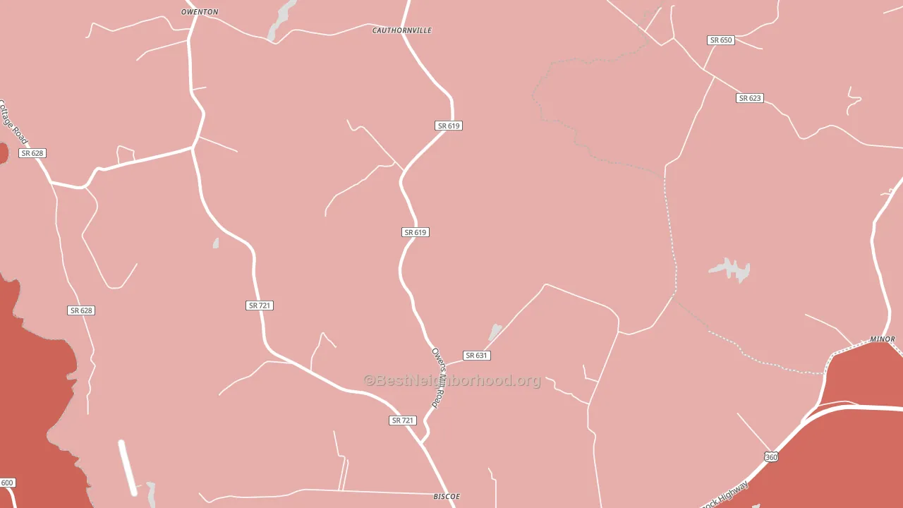 Helmet, VA block-group political-lean map