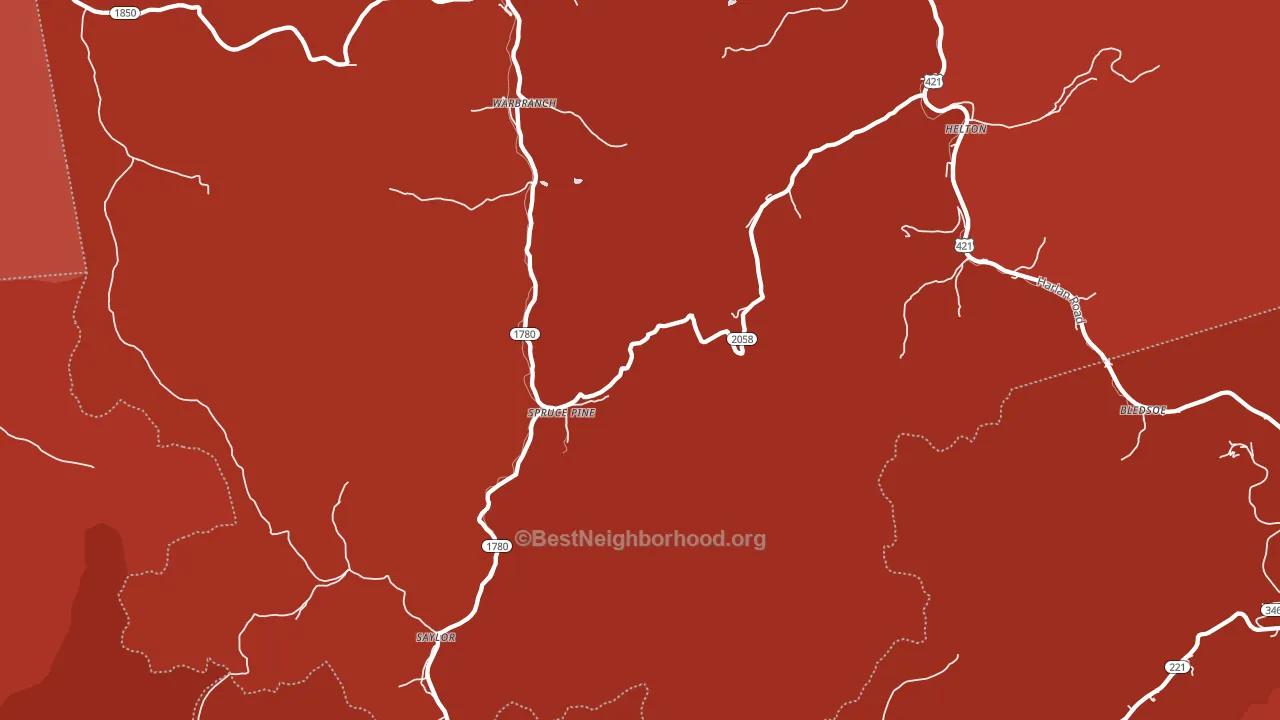 Helton, KY block-group political-lean map