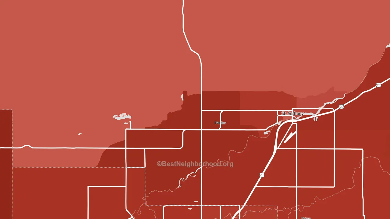 Heman, ID block-group political-lean map