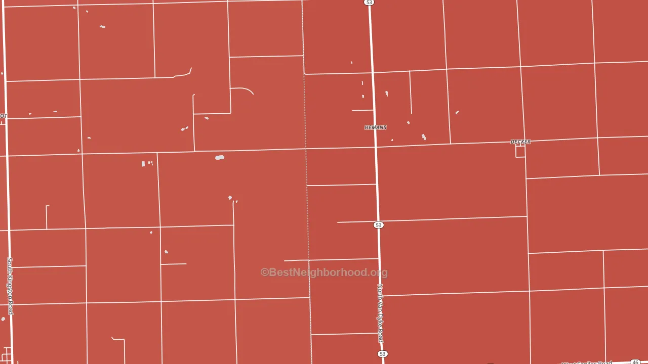 Hemans, MI block-group political-lean map