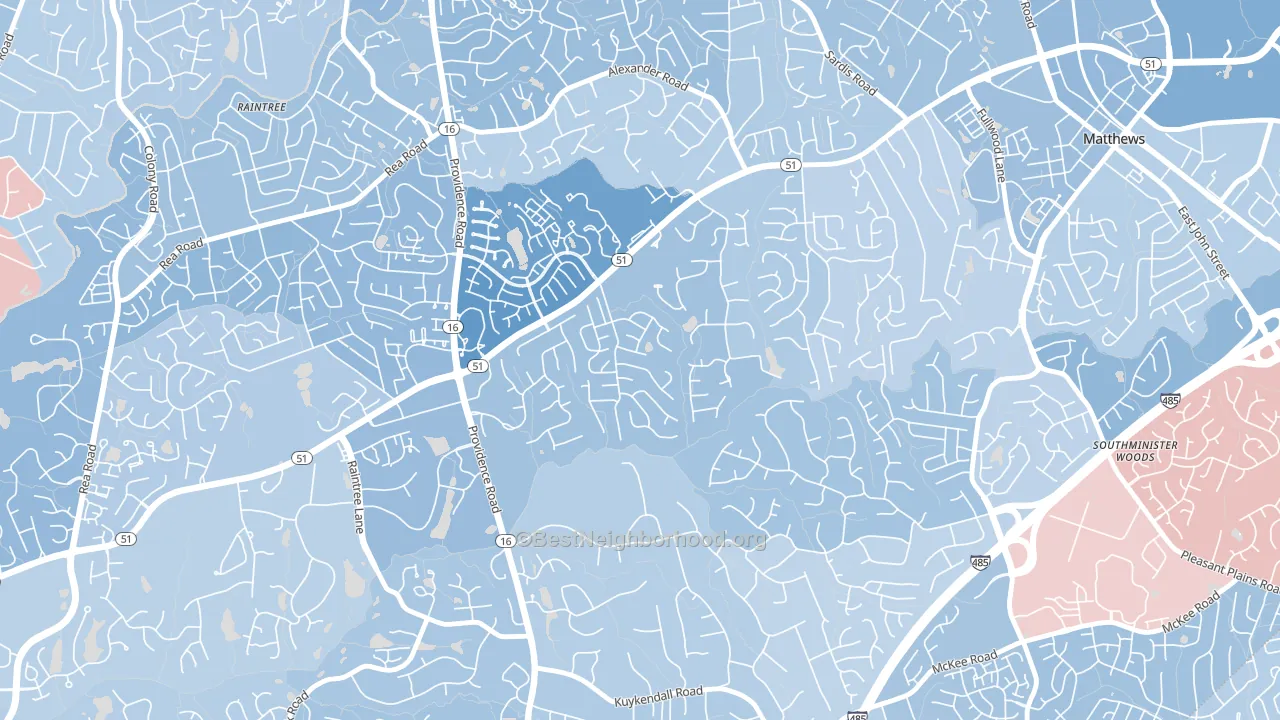 Hembstead, Charlotte, NC block-group political-lean map