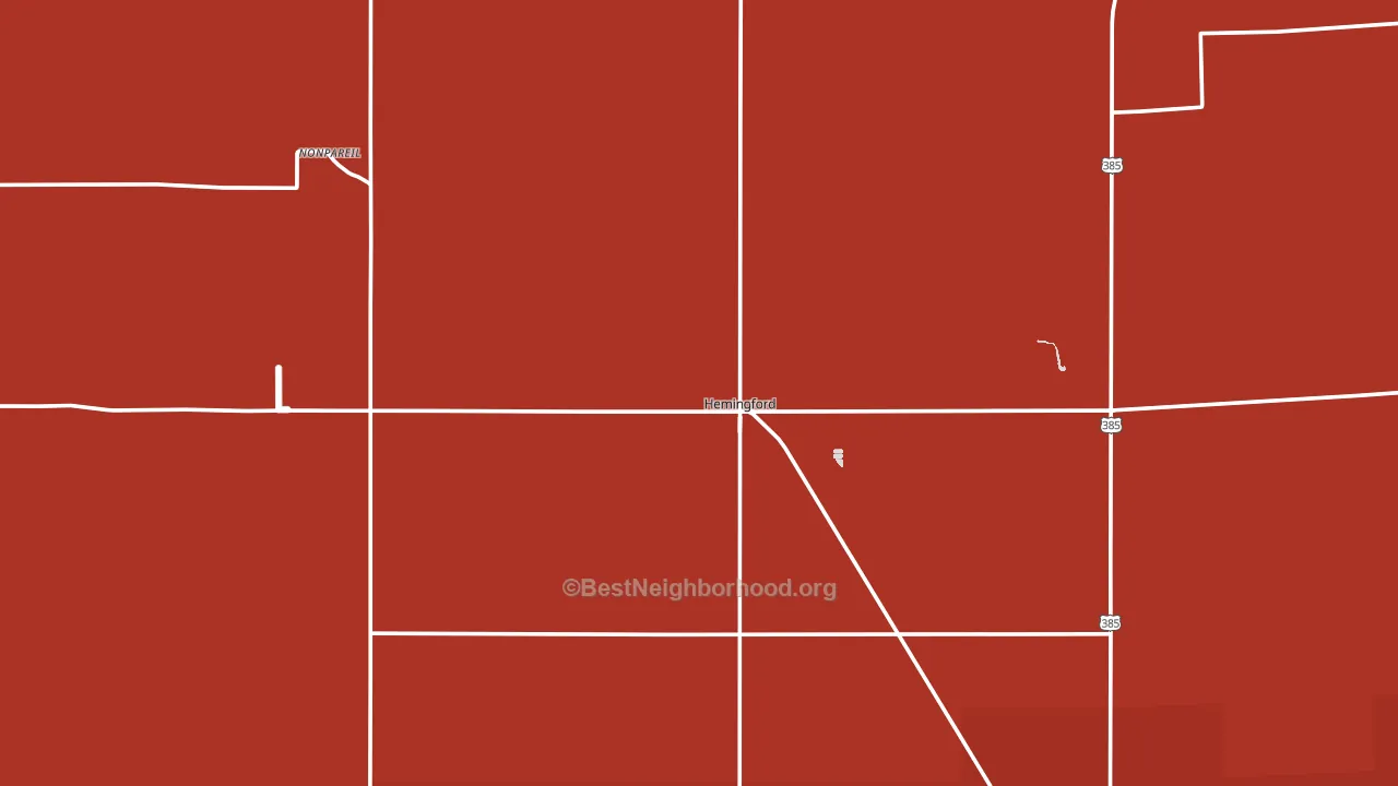 Hemingford, NE block-group political-lean map