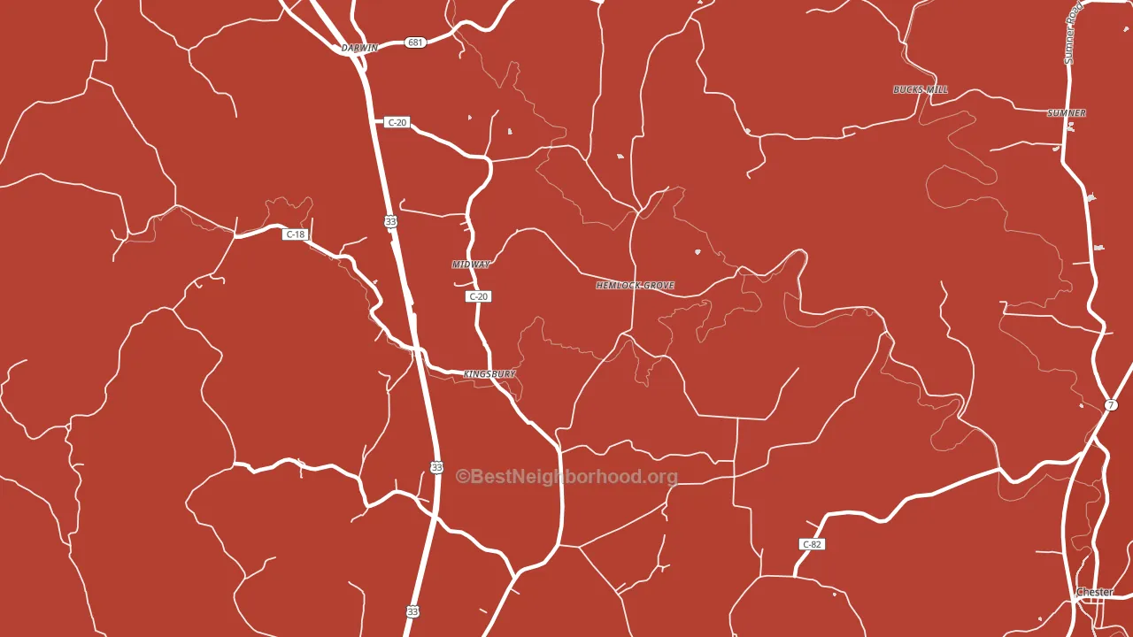 Hemlock Grove, OH block-group political-lean map