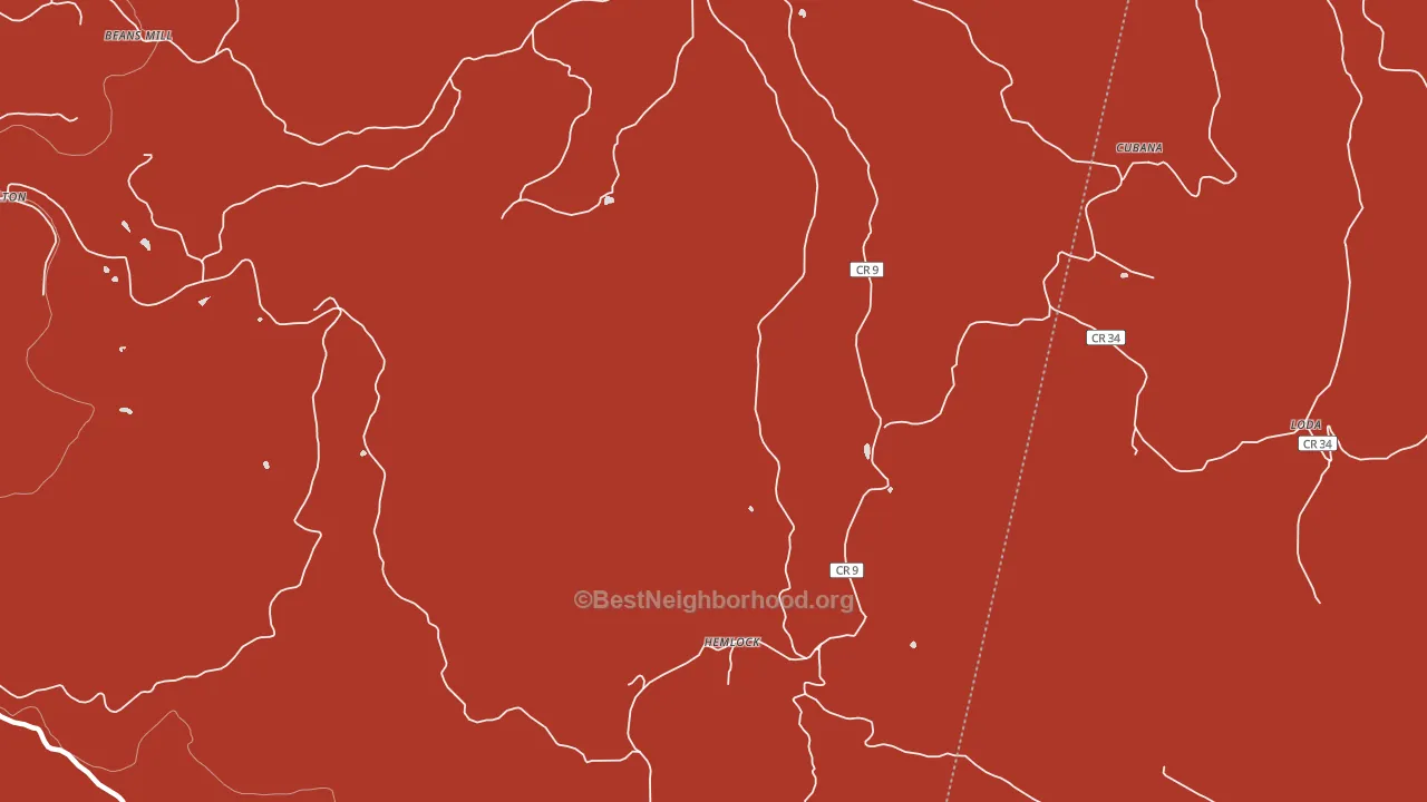 Hemlock, WV block-group political-lean map