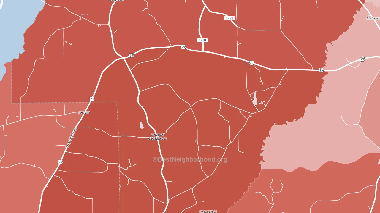 Henderson, AL block-group political-lean map