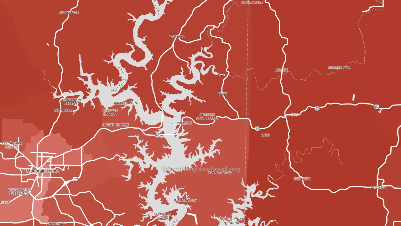 Henderson, AR block-group political-lean map