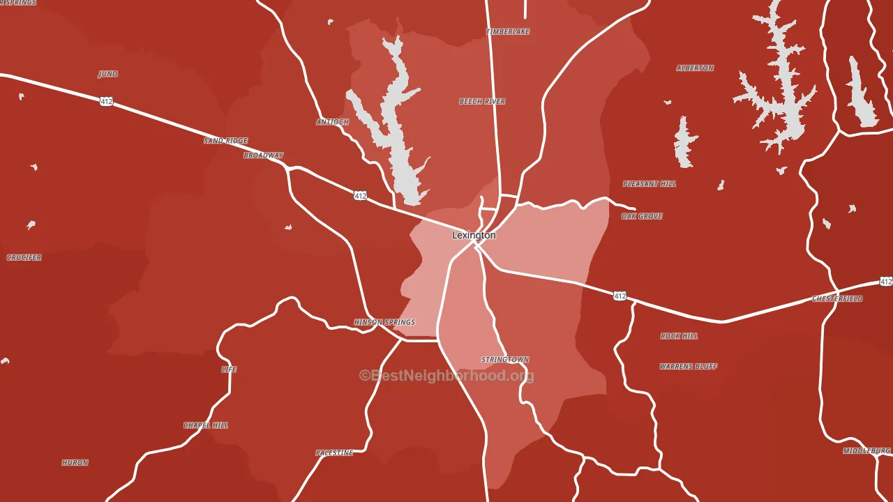 Henderson County, TN block-group political-lean map