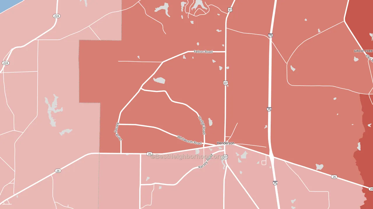 Henderson, GA block-group political-lean map