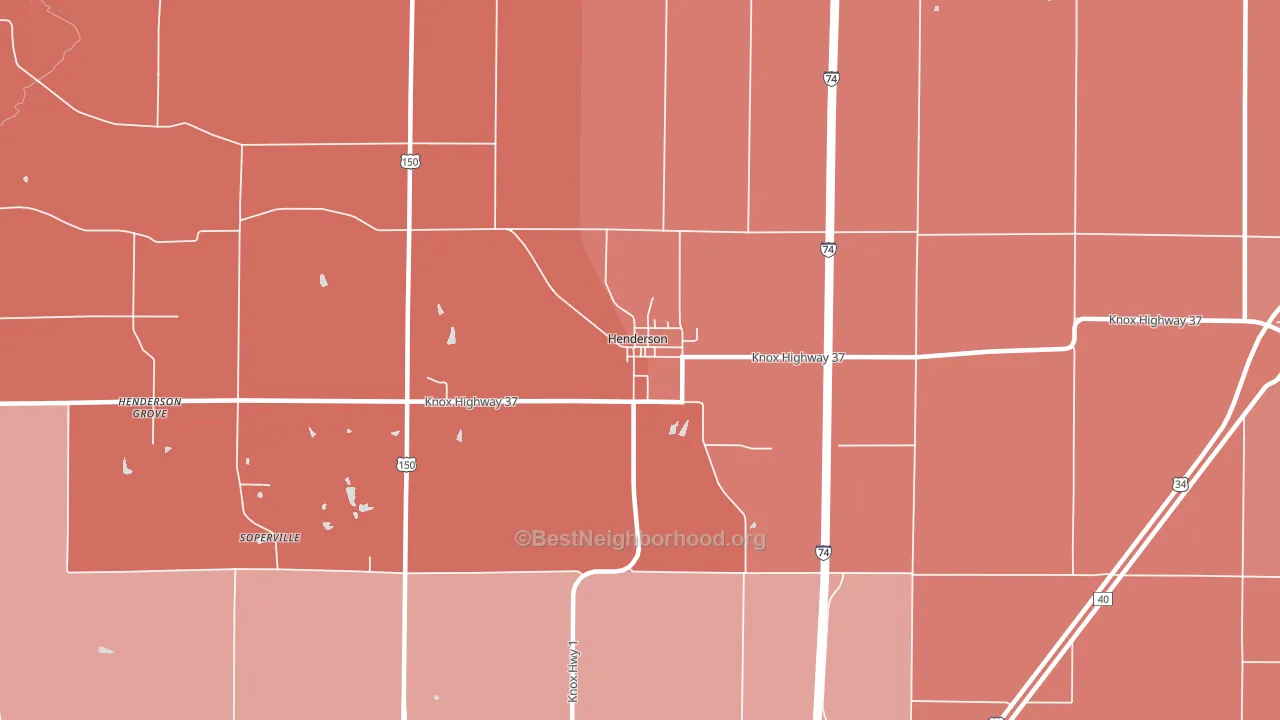 Henderson, IL block-group political-lean map