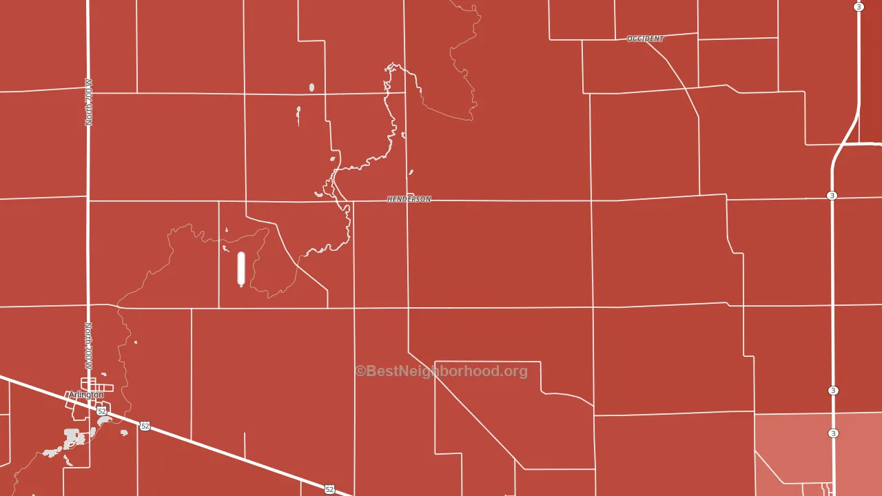 Henderson, IN block-group political-lean map