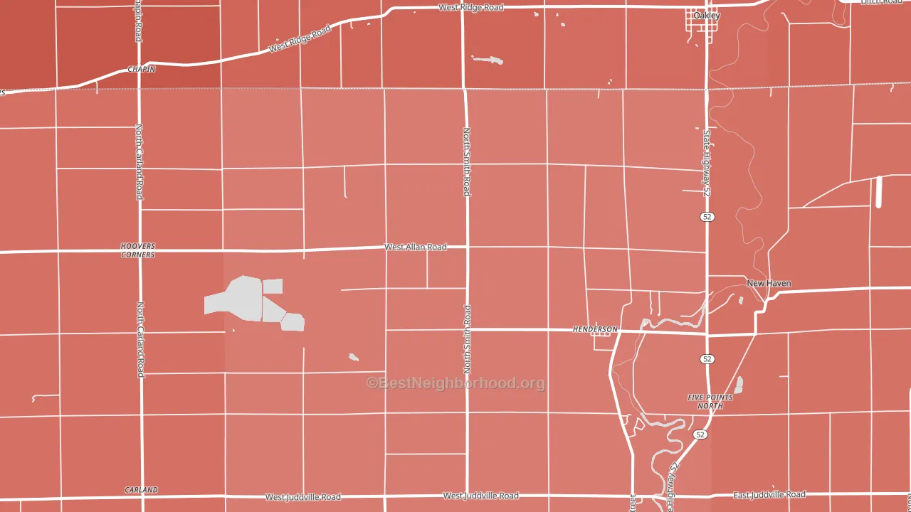 Henderson, MI block-group political-lean map