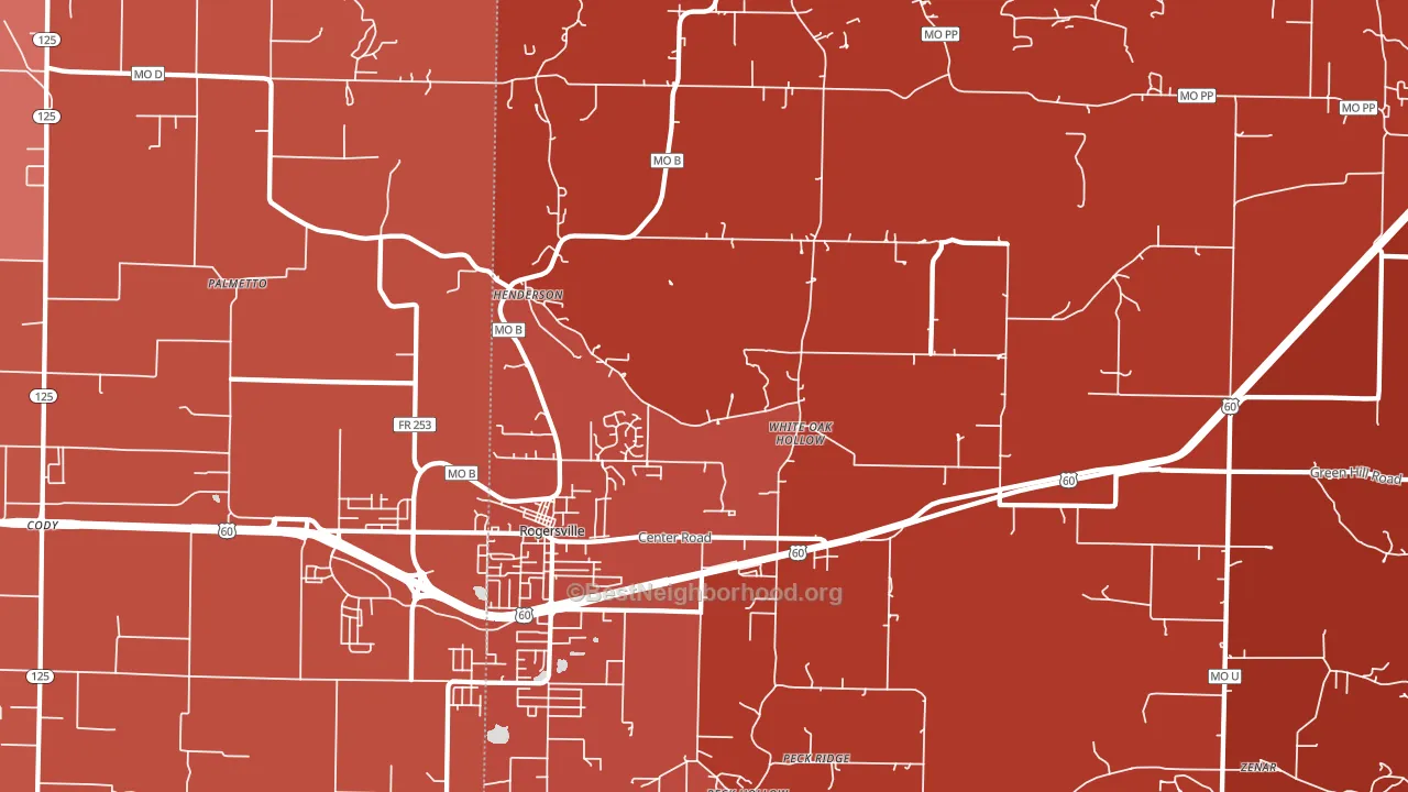 Henderson, MO block-group political-lean map