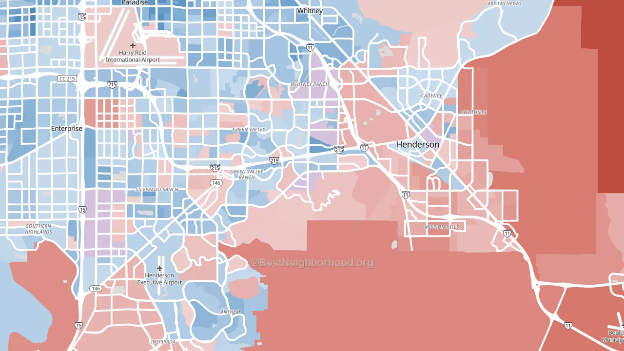 Henderson, NV block-group political-lean map