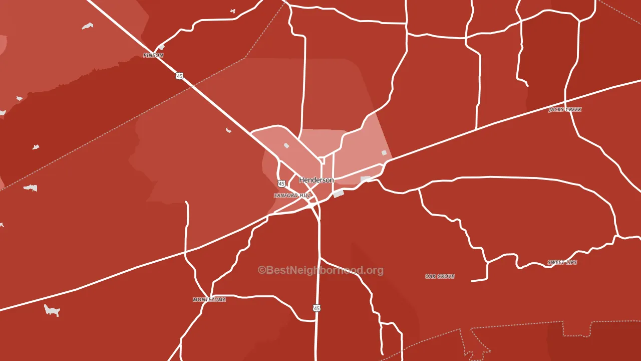 Henderson, TN block-group political-lean map
