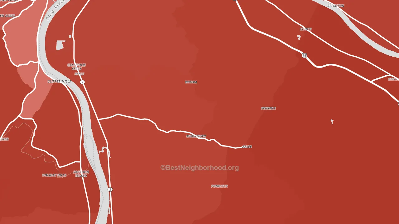 Henderson, WV block-group political-lean map