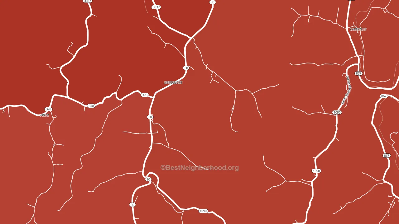 Hendricks, KY block-group political-lean map