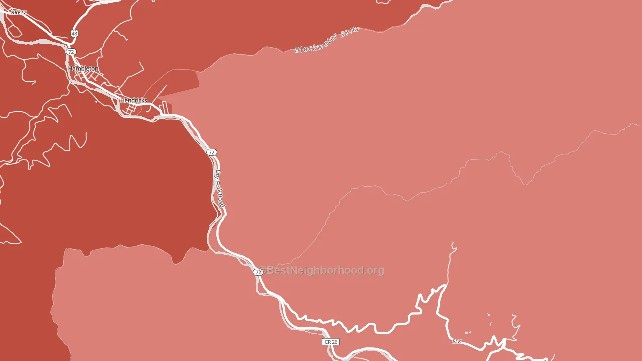 Hendricks, WV block-group political-lean map