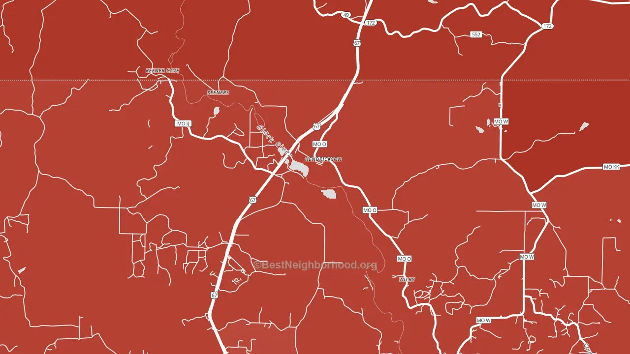 Hendrickson, MO block-group political-lean map