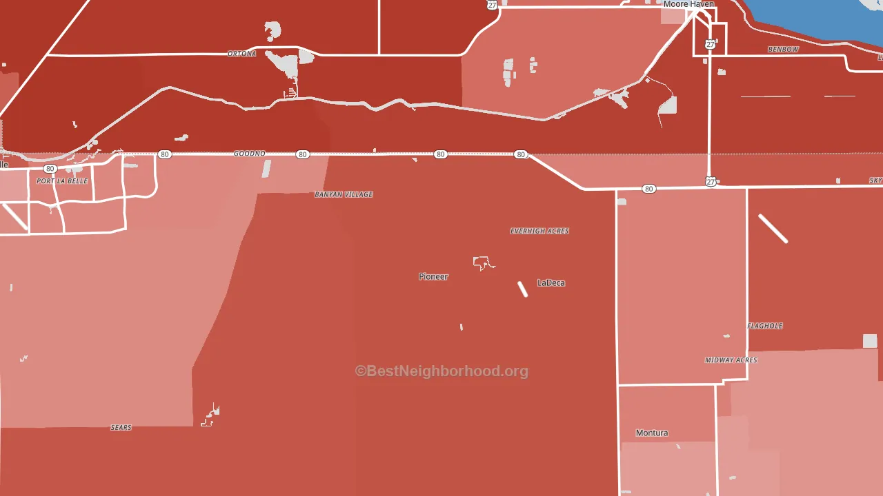 Hendry County, FL block-group political-lean map