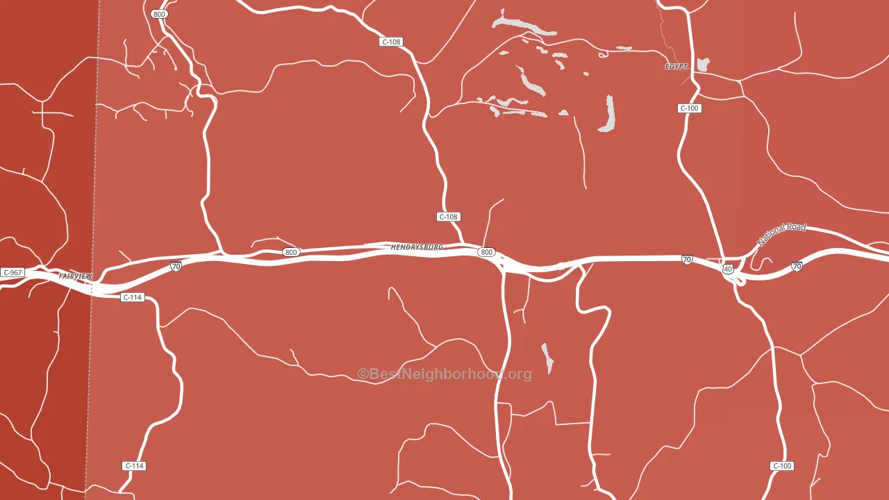 Hendrysburg, OH block-group political-lean map