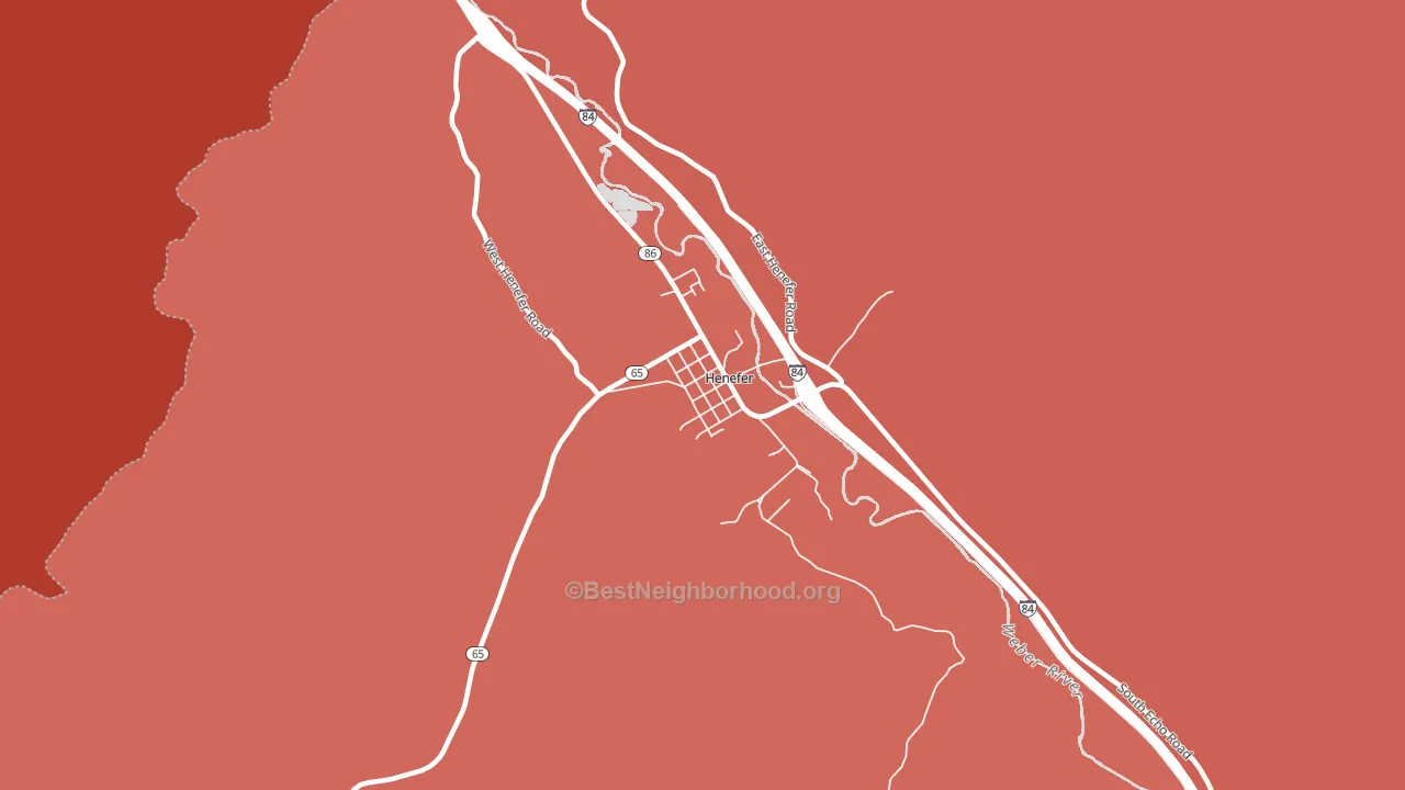 Henefer, UT block-group political-lean map