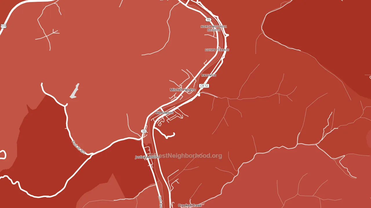 Henlawson, WV block-group political-lean map