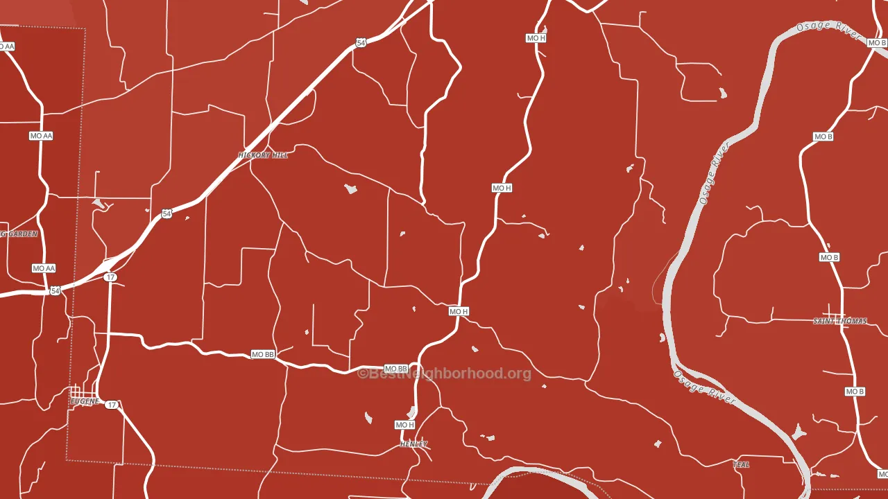 Henley, MO block-group political-lean map