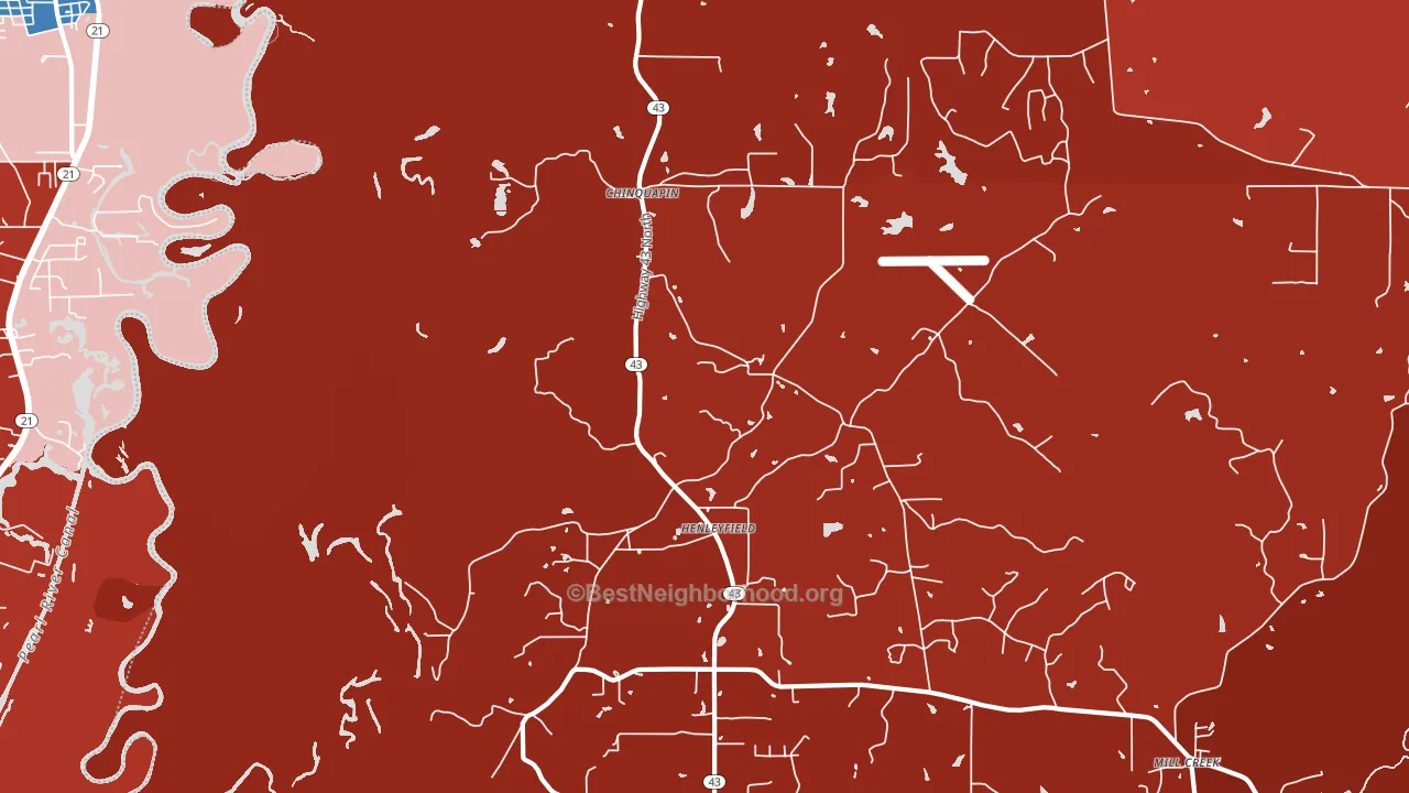 Henleyfield, MS block-group political-lean map