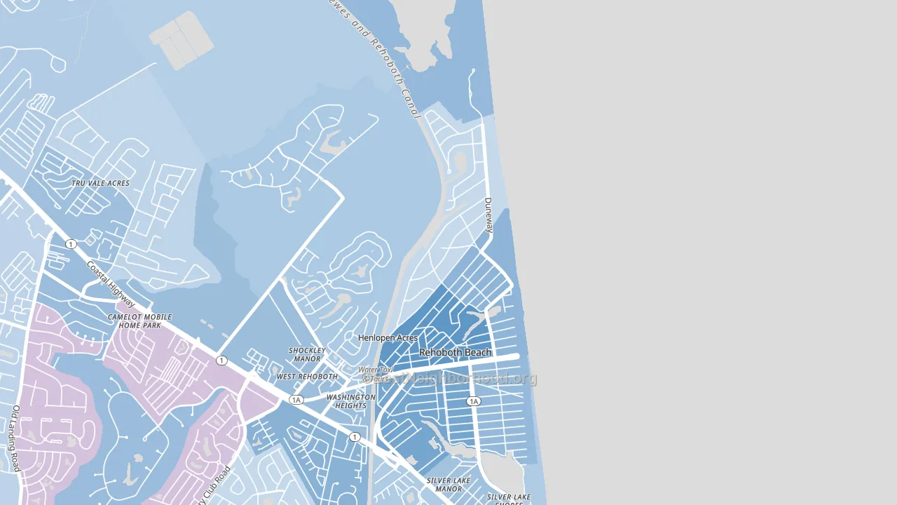 Henlopen Acres, DE block-group political-lean map