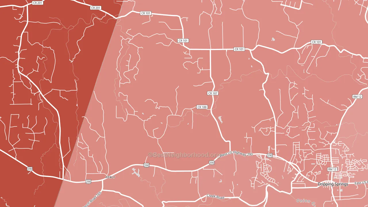 Henly, TX block-group political-lean map