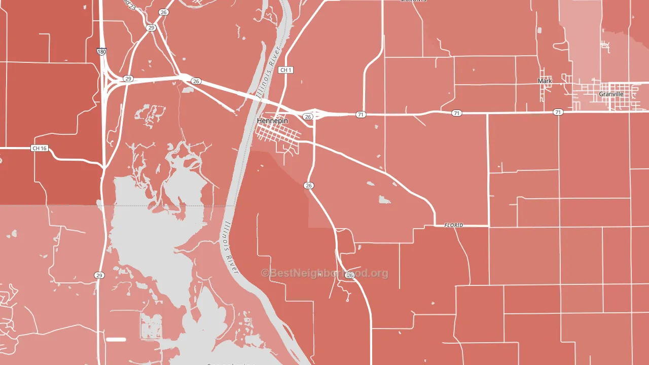 Hennepin, IL block-group political-lean map