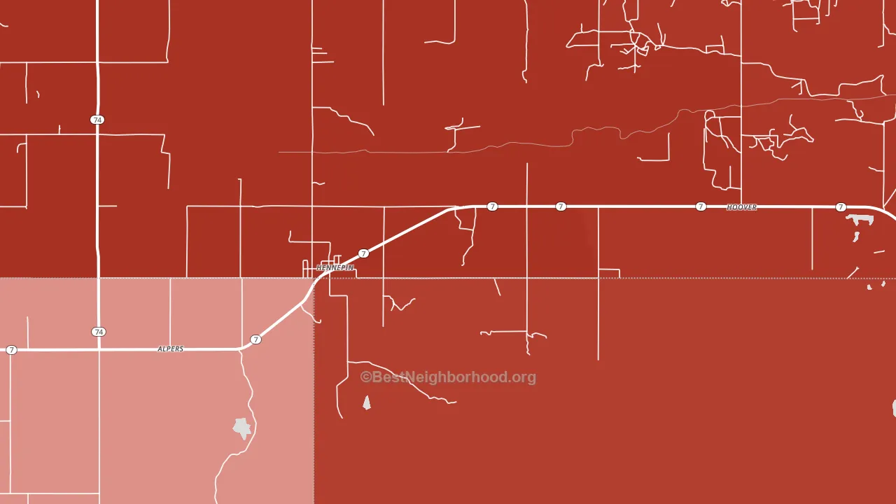 Hennepin, OK block-group political-lean map