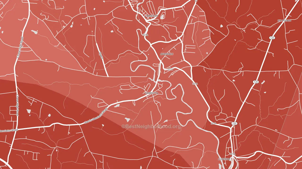 Henrietta, NC block-group political-lean map