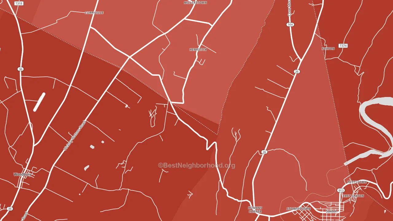 Henrietta, PA block-group political-lean map