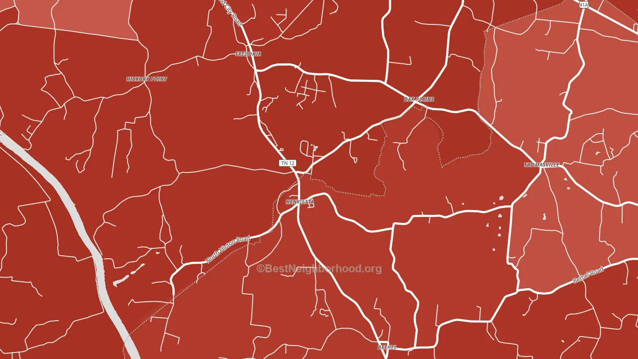 Henrietta, TN block-group political-lean map