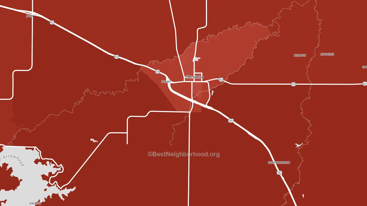 Henrietta, TX block-group political-lean map