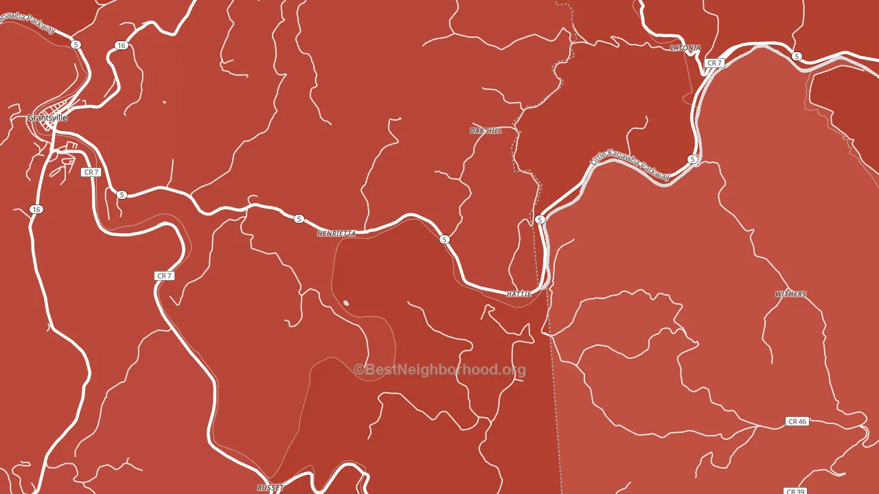 Henrietta, WV block-group political-lean map