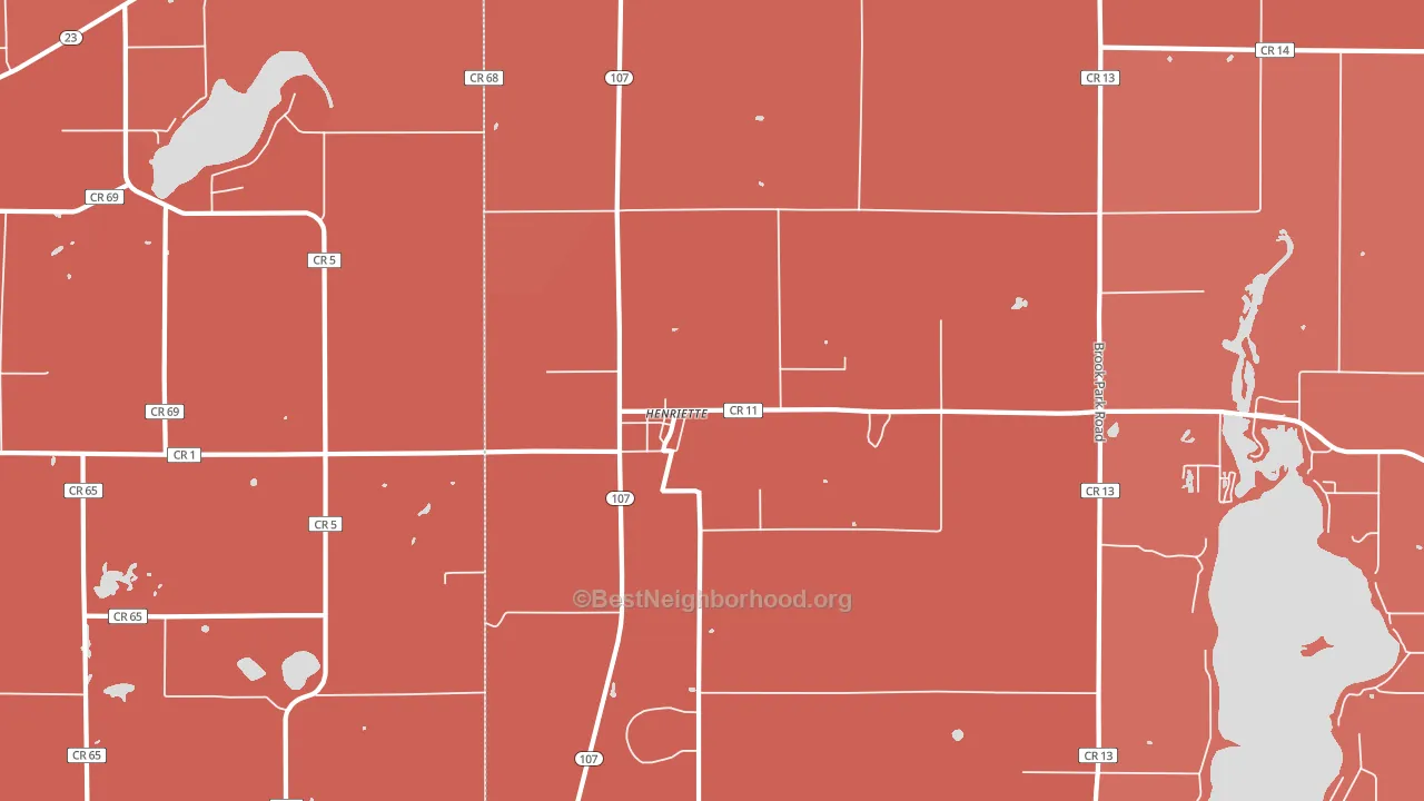 Henriette, MN block-group political-lean map