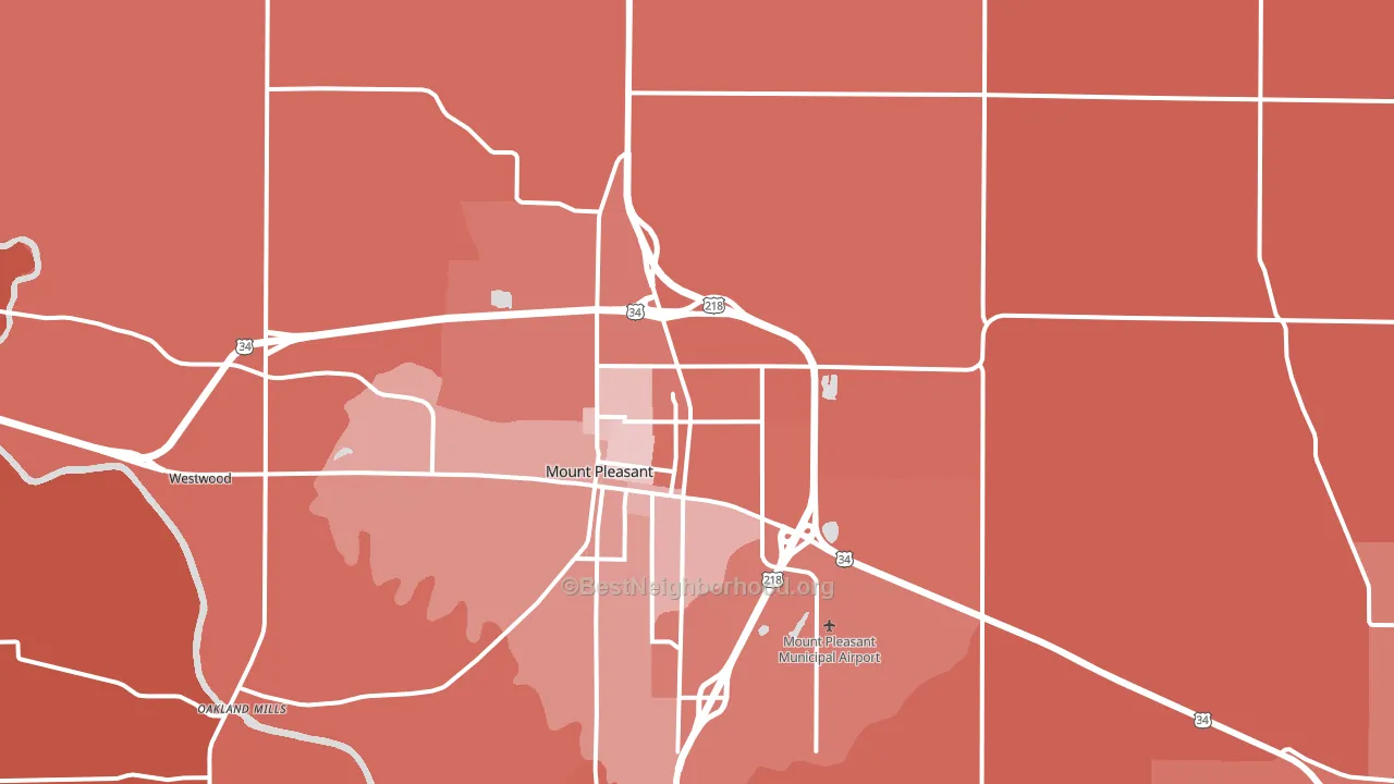 Henry County, IA block-group political-lean map
