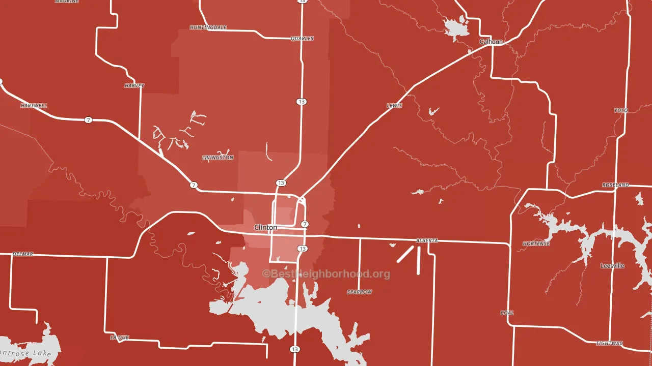 Henry County, MO block-group political-lean map