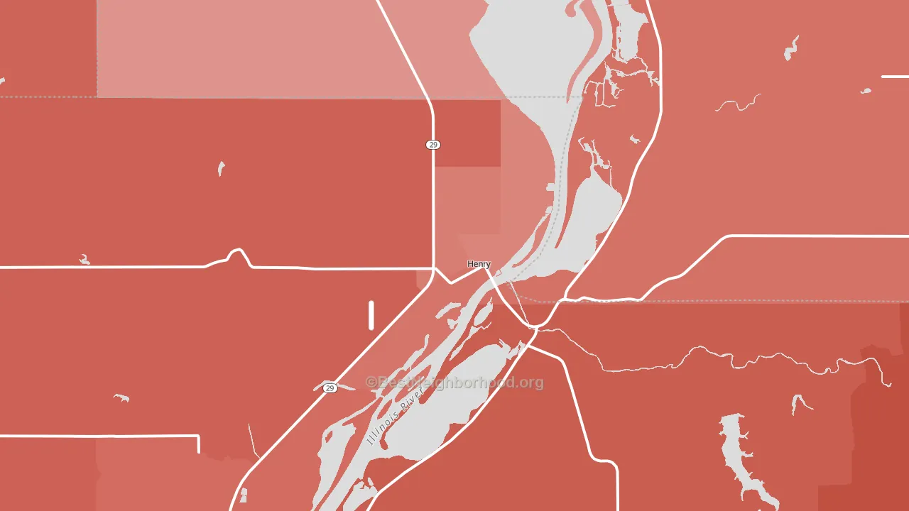 Henry, IL block-group political-lean map